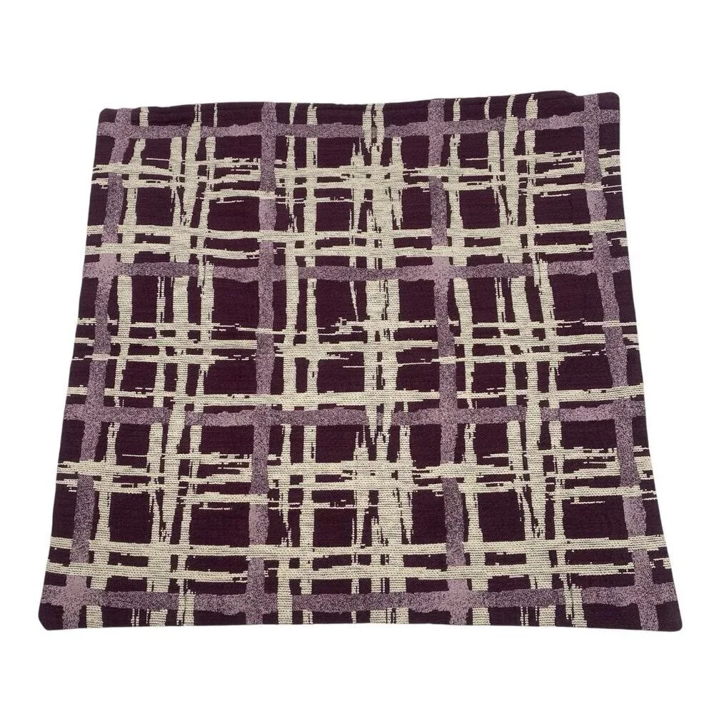 Crate and Barrel Purple Geometric Abstract Pattern Pillow Cover 23